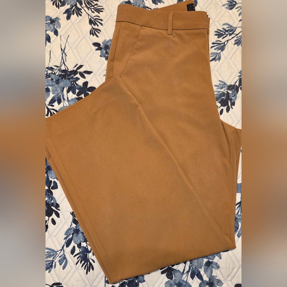 Banana Republic Sculpted Stretch Straight High Rise Trousers Size 12 Neutral Tan - Picture 2 of 5